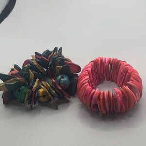 2ct Chunky Shell Colorful Bracelets